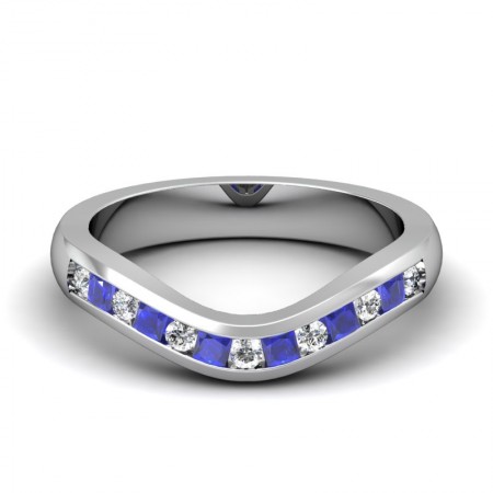 CWB-P Alternating Round/Square stone Contour #7 Diamond Band .38 ct. T.D.W