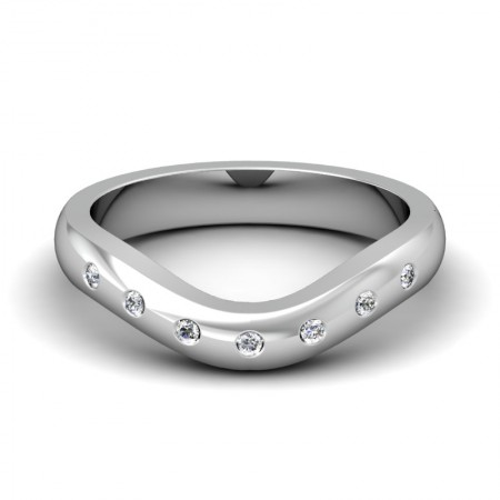 CWB-V Single Row Burnished Contour #11 Diamond Band .11 ct. T.D.W