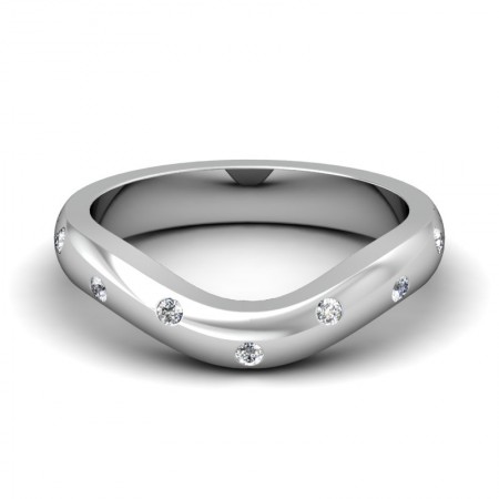 CWB-S Alternating Row Burnished Contour #11 Diamond Band .11 ct. T.D.W
