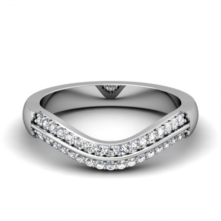 CWB-M Two Row Ribbed Center Contour #6 Diamond Band .26 ct. T.D.W