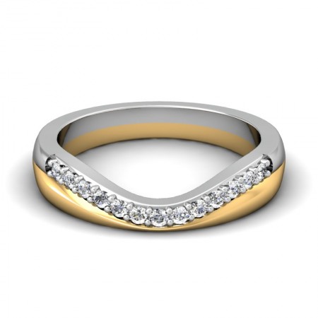 CWB-W Two Toned Contour #9 Diamond Band .20 ct. T.D.W
