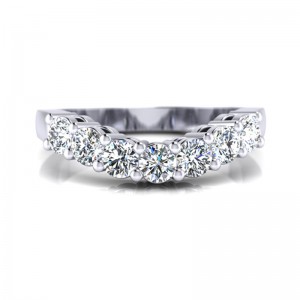 CWB-LTWJ 7 STONE COMMON PRONG AIRLINE Contour #11 .70ct T.D.W.