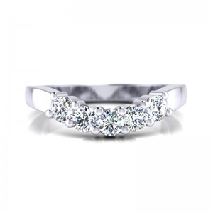 CWB-LTWK 5 STONE LOW SETTING COMMON PRONG Contour #7 .50ct T.D.W.