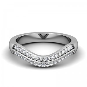 CWB-M Two Row Ribbed Center Contour #3 Diamond Band .26 ct. T.D.W