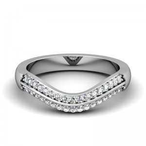 CWB-M Two Row Ribbed Center Contour #2 Diamond Band .26 ct. T.D.W